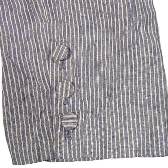 J. Jill Linen Blend Stretch Button Accented Side Zip Ankle Pants Size Medium - Picture 6 of 11